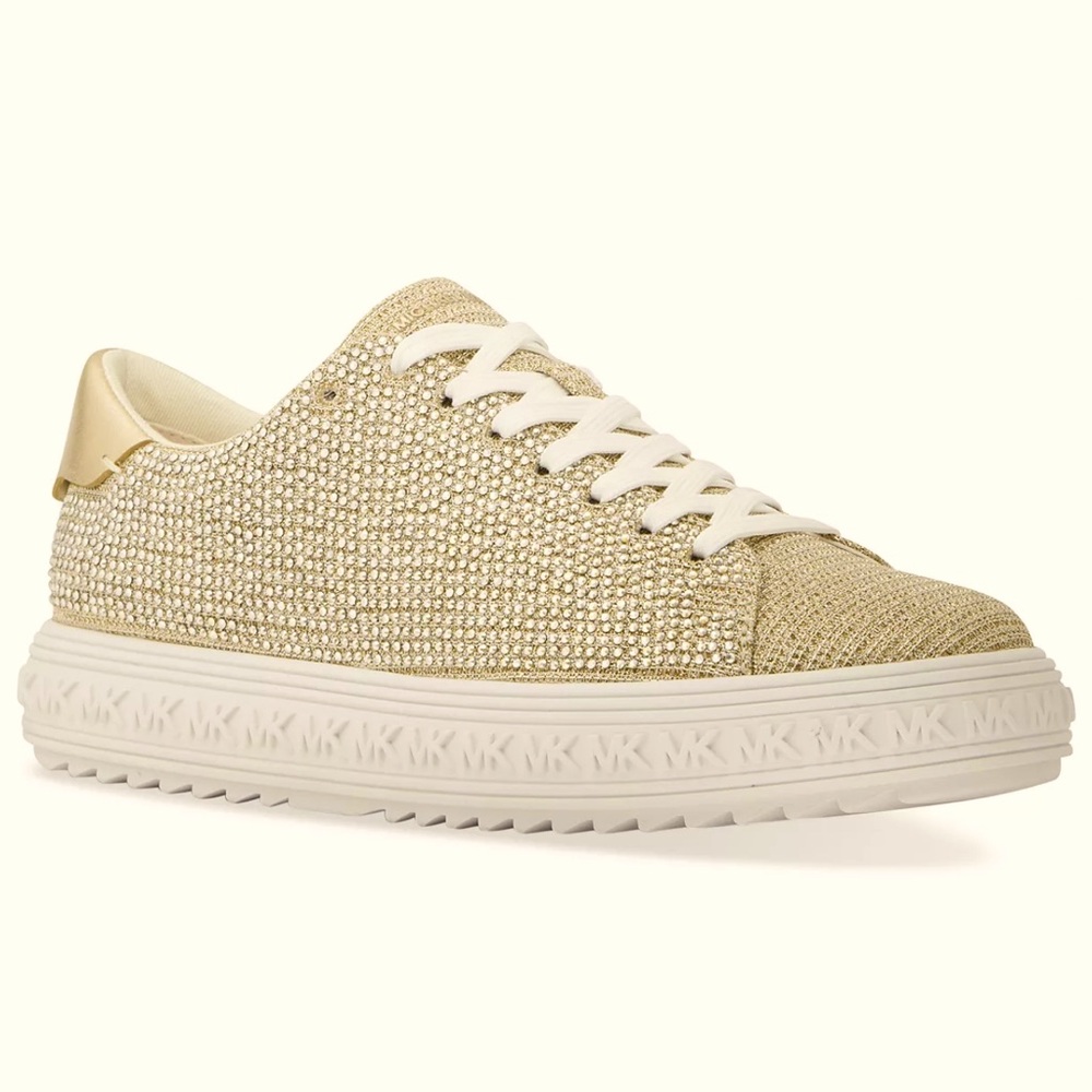 Michael Kors Grove sneakers size 10M Pale Gold Rhinestones
